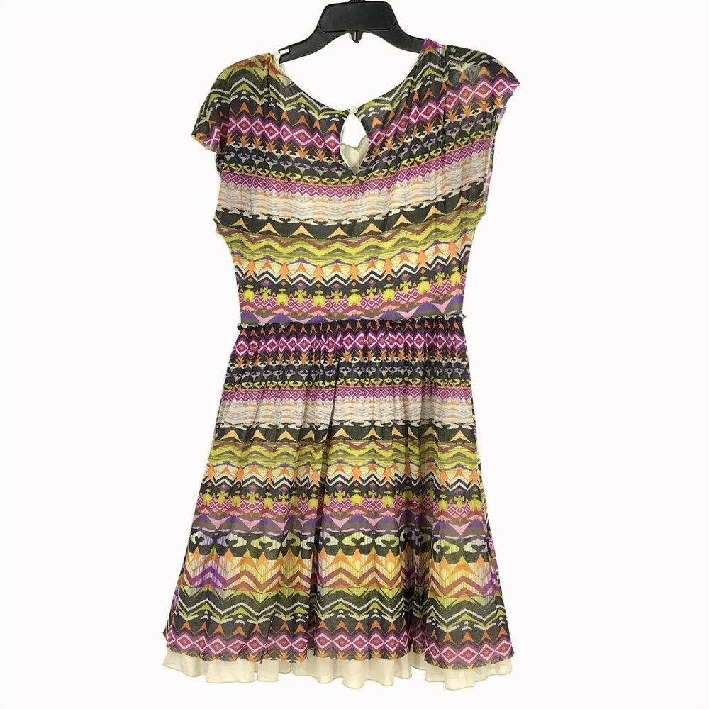 Anthropologie Weston Wear Women's Medium M Short Sleeve Flare Tulle Skater Dress - Picture 9 of 9